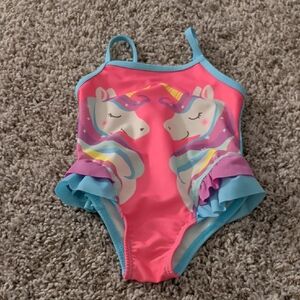 5/$35 Wonder Nation Pink Unicorn Kids Swim One Piece